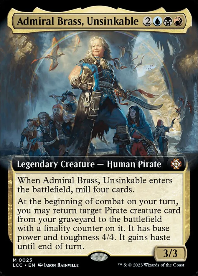 2023 The Lost Caverns of Ixalan Commander Admiral Brass, Unsinkable #25 mythic card image