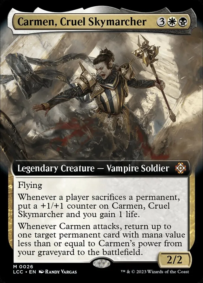 2023 The Lost Caverns of Ixalan Commander Carmen, Cruel Skymarcher #26 mythic card image
