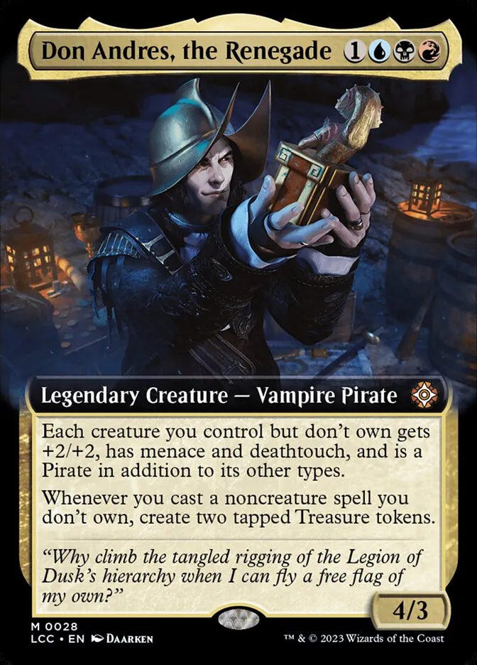 2023 The Lost Caverns of Ixalan Commander Don Andres, the Renegade #28 mythic card image