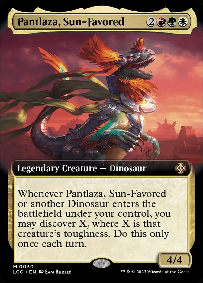 2023 The Lost Caverns of Ixalan Commander Pantlaza, Sun-Favored #30 mythic card image