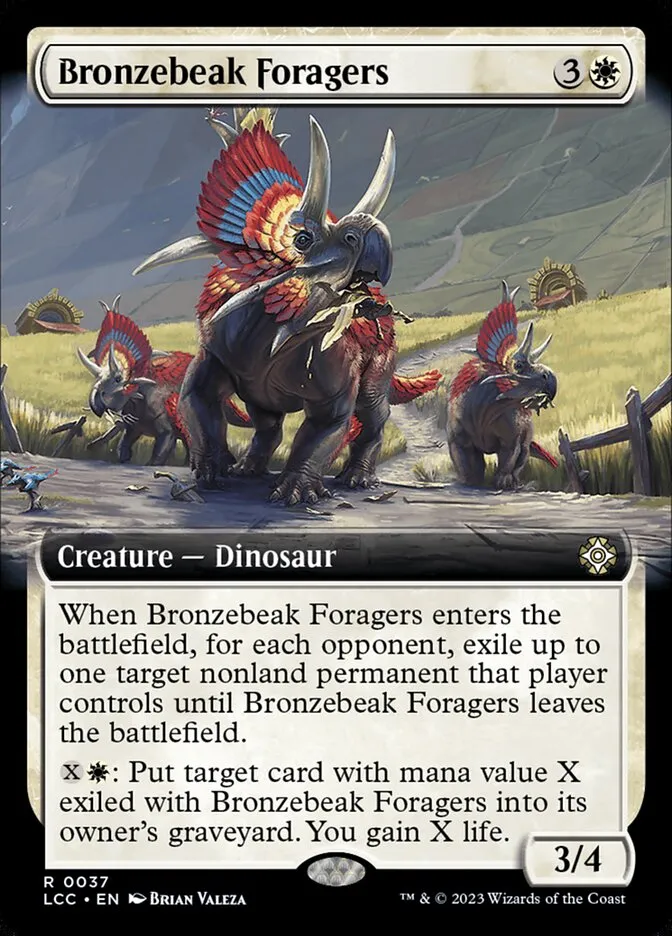 2023 The Lost Caverns of Ixalan Commander Bronzebeak Foragers rare #37 rare card image