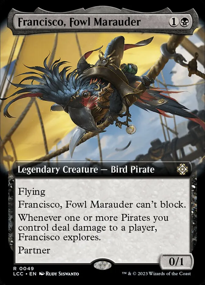 2023 The Lost Caverns of Ixalan Commander Francisco, Fowl Marauder rare #49 rare card image