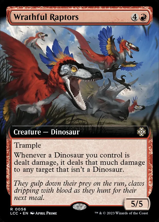 2023 The Lost Caverns of Ixalan Commander Wrathful Raptors rare #56 rare card image
