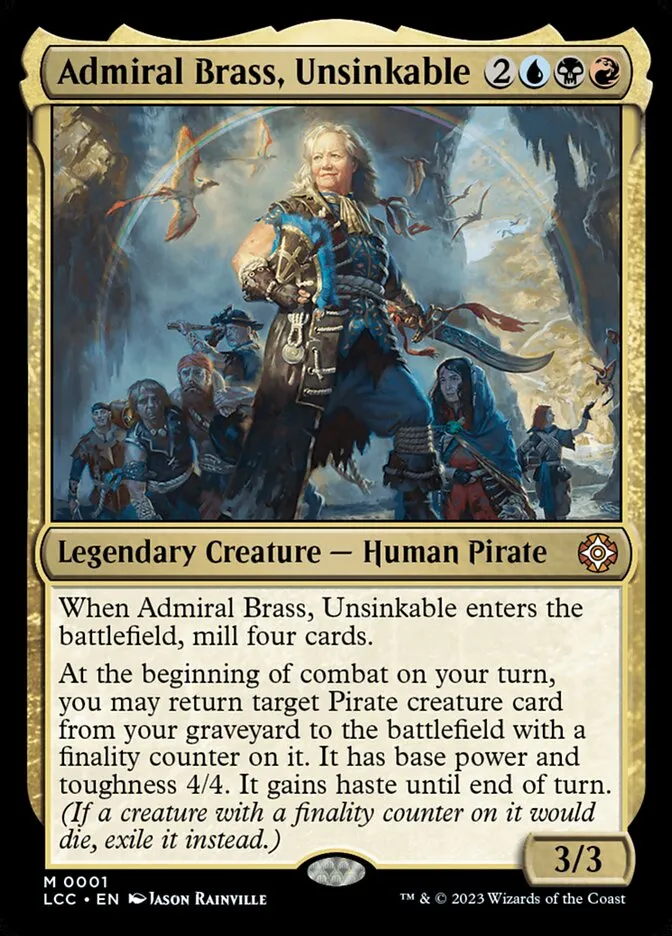 2023 The Lost Caverns of Ixalan Commander Admiral Brass, Unsinkable mythic #1 mythic card image
