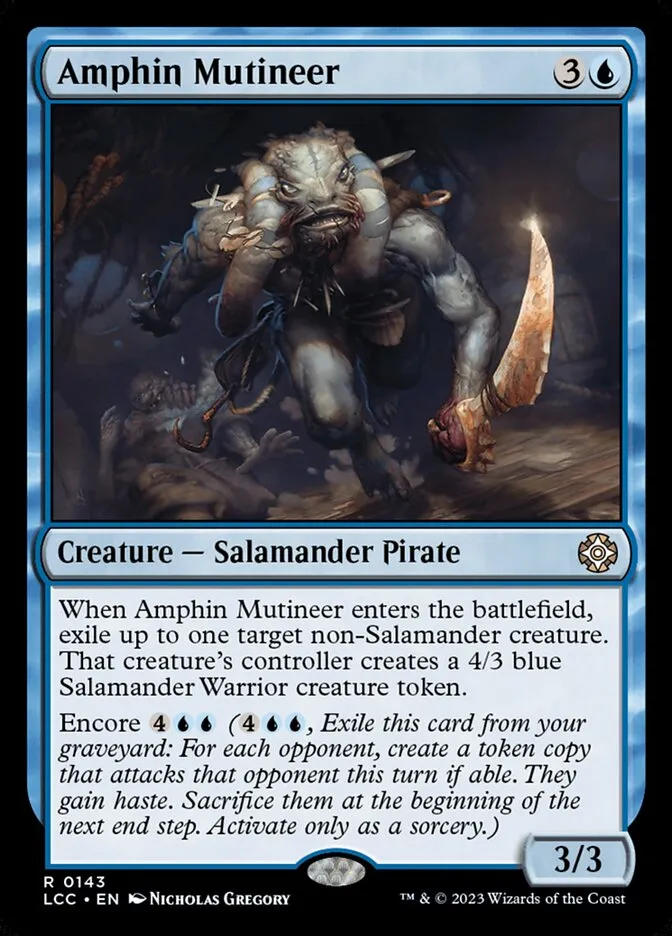 2023 The Lost Caverns of Ixalan Commander Amphin Mutineer #143 rare card image