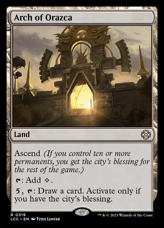 2023 The Lost Caverns of Ixalan Commander Arch of Orazca #319 rare card image