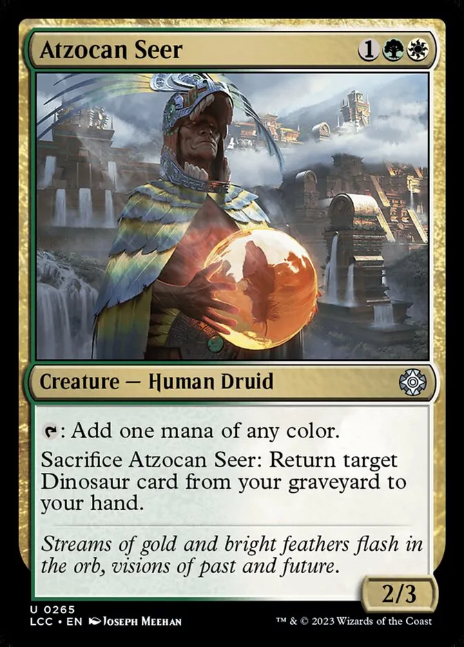 2023 The Lost Caverns of Ixalan Commander Atzocan Seer #265 uncommon card image