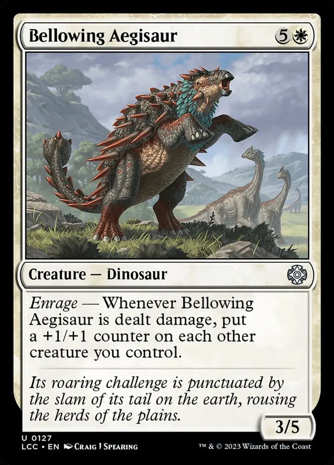 2023 The Lost Caverns of Ixalan Commander Bellowing Aegisaur #127 uncommon card image