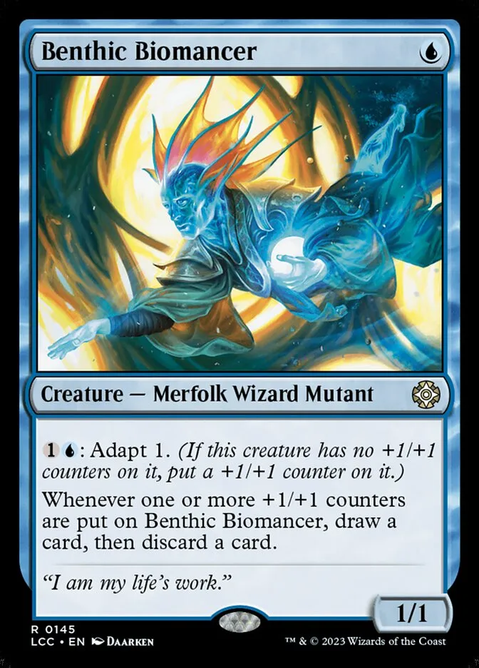 2023 The Lost Caverns of Ixalan Commander Benthic Biomancer #145 rare card image