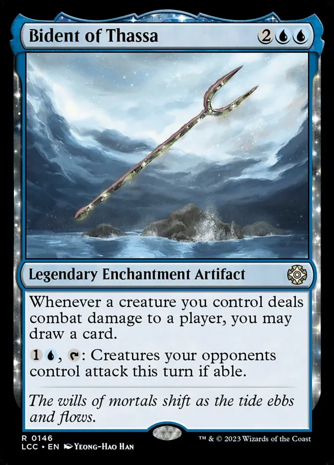 2023 The Lost Caverns of Ixalan Commander Bident of Thassa #146 rare card image