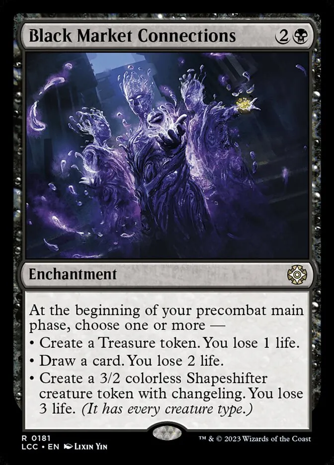 2023 The Lost Caverns of Ixalan Commander Black Market Connections rare #181 rare card image