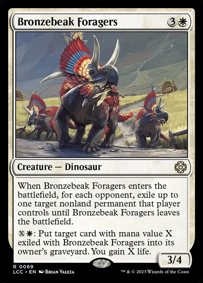 2023 The Lost Caverns of Ixalan Commander Bronzebeak Foragers rare #69 rare card image