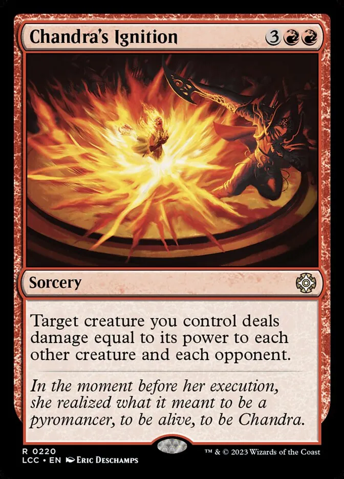 2023 The Lost Caverns of Ixalan Commander Chandra's Ignition #220 rare card image