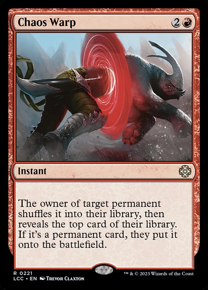 2023 The Lost Caverns of Ixalan Commander Chaos Warp #221 rare card image