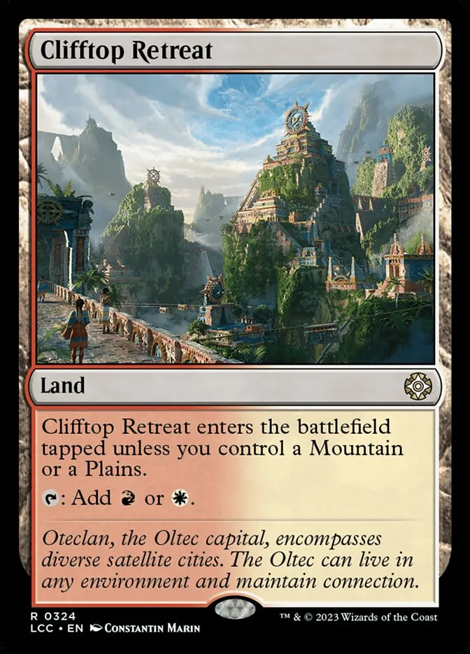 2023 The Lost Caverns of Ixalan Commander Clifftop Retreat #324 rare card image