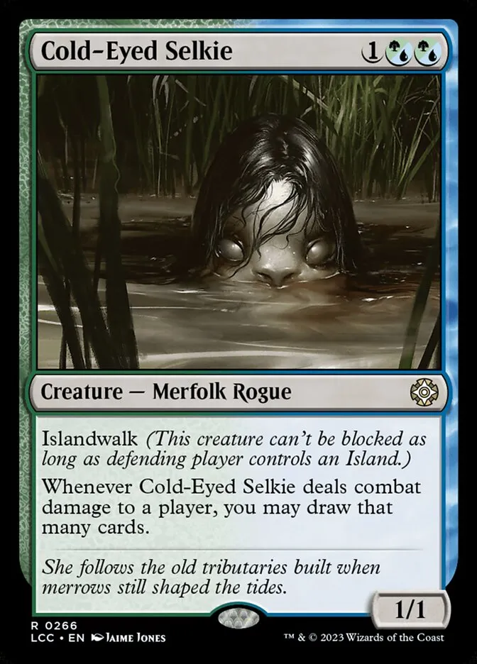 2023 The Lost Caverns of Ixalan Commander Cold-Eyed Selkie #266 rare card image