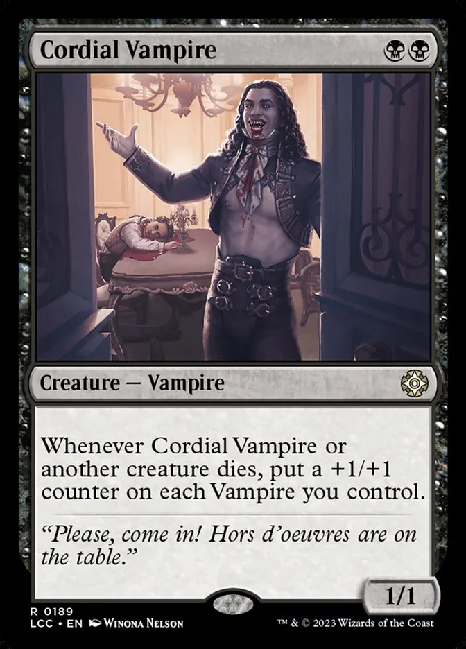 2023 The Lost Caverns of Ixalan Commander Cordial Vampire #189 rare card image