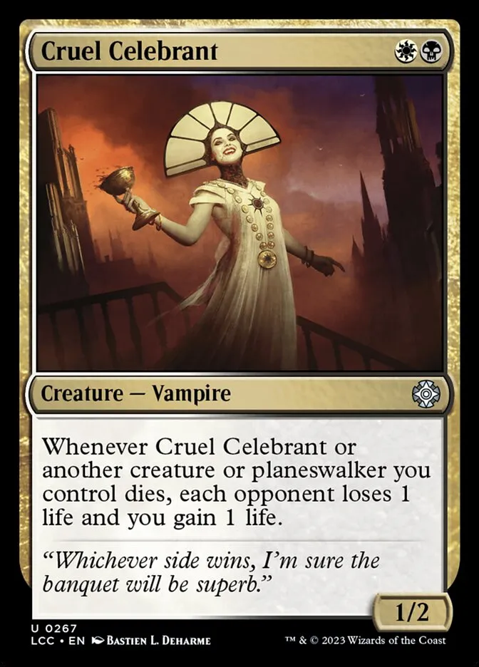 2023 The Lost Caverns of Ixalan Commander Cruel Celebrant #267 uncommon card image