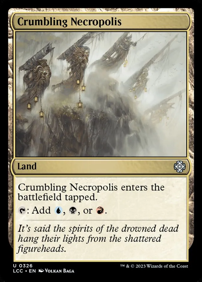 2023 The Lost Caverns of Ixalan Commander Crumbling Necropolis #326 uncommon card image