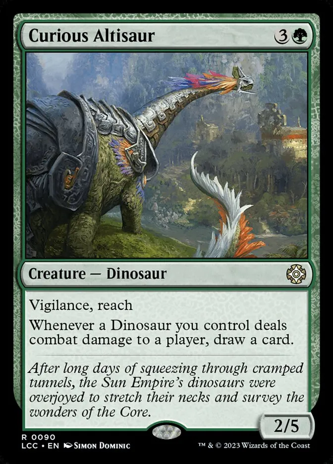 2023 The Lost Caverns of Ixalan Commander Curious Altisaur rare #90 rare card image