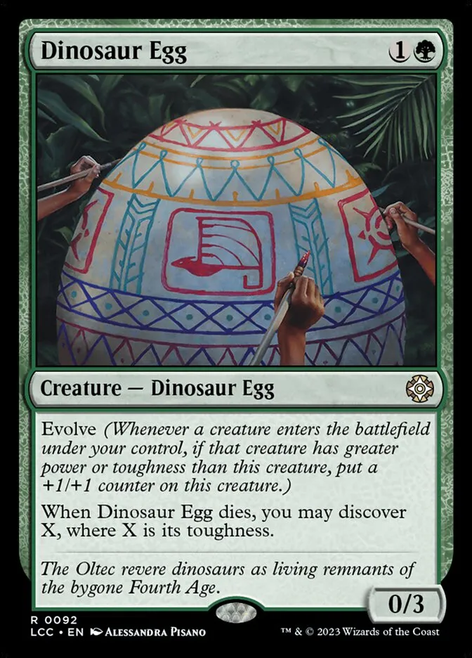 2023 The Lost Caverns of Ixalan Commander Dinosaur Egg rare #92 rare card image