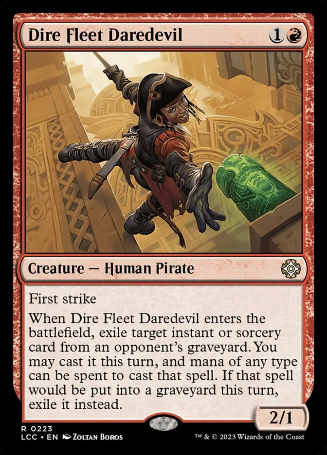 2023 The Lost Caverns of Ixalan Commander Dire Fleet Daredevil #223 rare card image