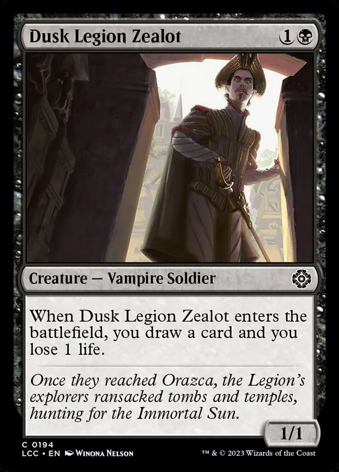 2023 The Lost Caverns of Ixalan Commander Dusk Legion Zealot #194 common card image