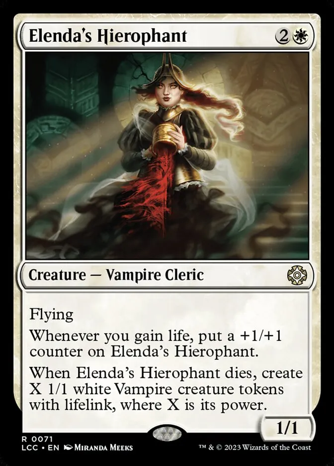 2023 The Lost Caverns of Ixalan Commander Elenda's Hierophant rare #71 rare card image