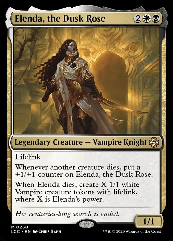 2023 The Lost Caverns of Ixalan Commander Elenda, the Dusk Rose #268 mythic card image