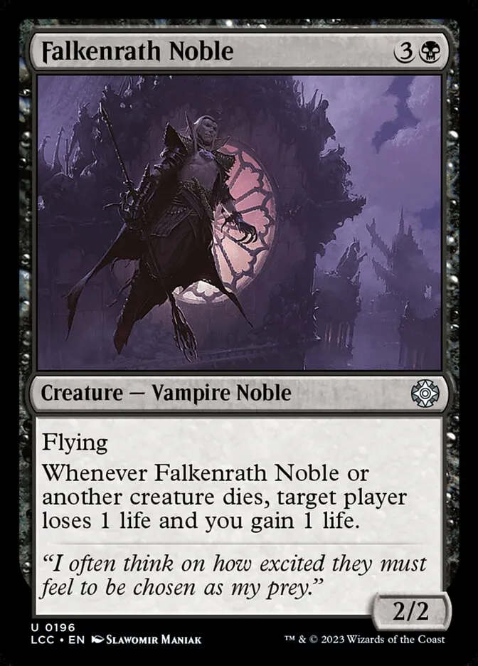 2023 The Lost Caverns of Ixalan Commander Falkenrath Noble #196 uncommon card image