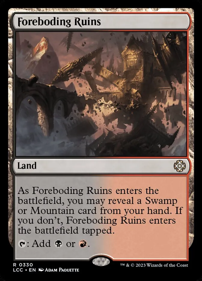 2023 The Lost Caverns of Ixalan Commander Foreboding Ruins #330 rare card image