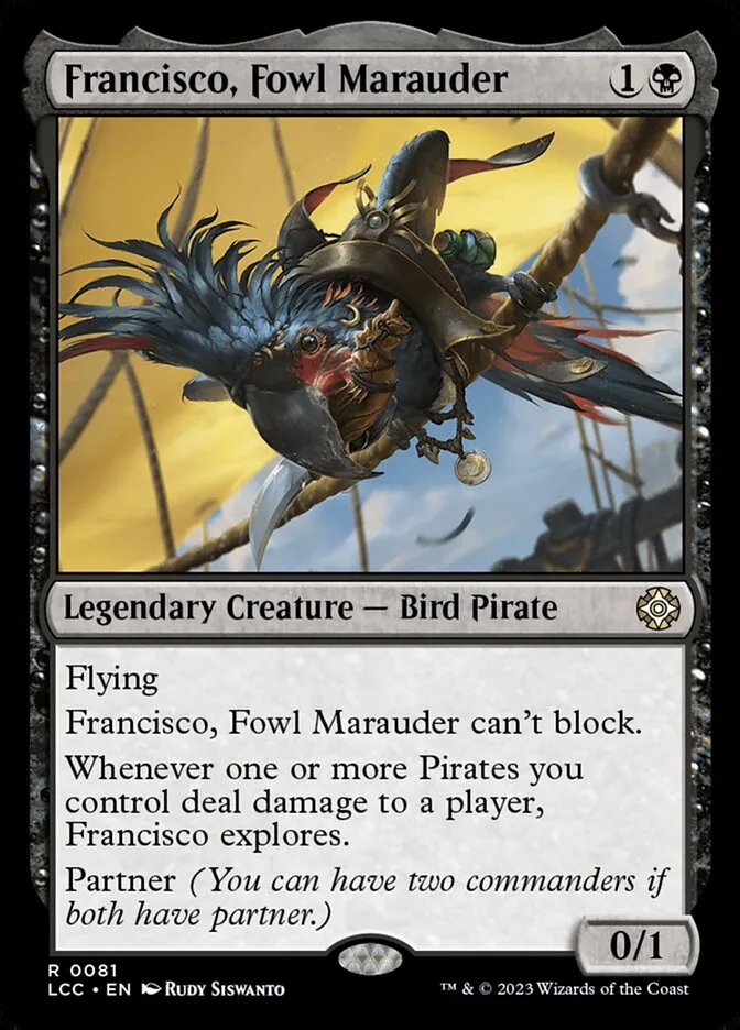 2023 The Lost Caverns of Ixalan Commander Francisco, Fowl Marauder rare #81 rare card image