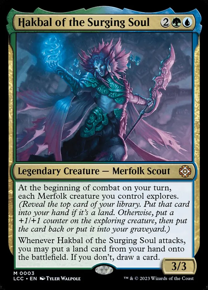 2023 The Lost Caverns of Ixalan Commander Hakbal of the Surging Soul #3 mythic card image