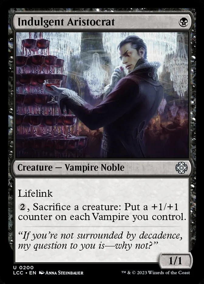 2023 The Lost Caverns of Ixalan Commander Indulgent Aristocrat #200 uncommon card image