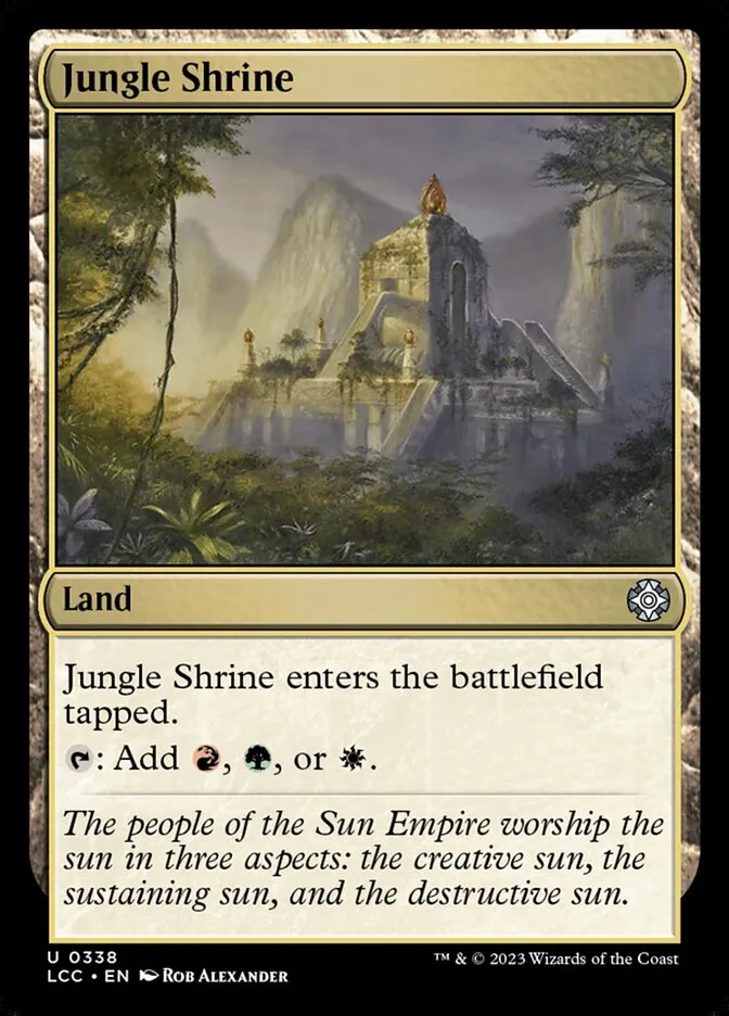 2023 The Lost Caverns of Ixalan Commander Jungle Shrine #338 uncommon card image
