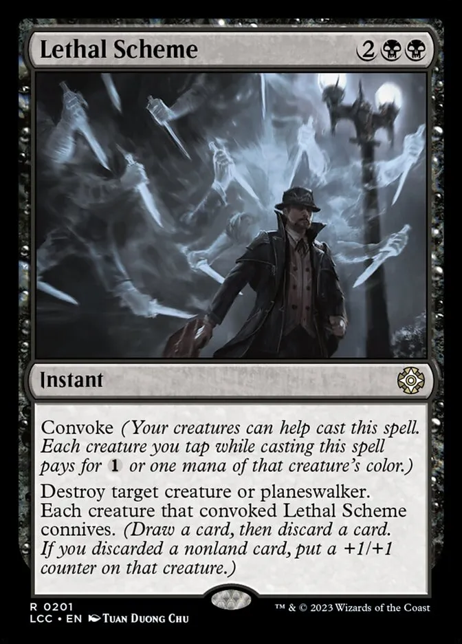 2023 The Lost Caverns of Ixalan Commander Lethal Scheme #201 rare card image