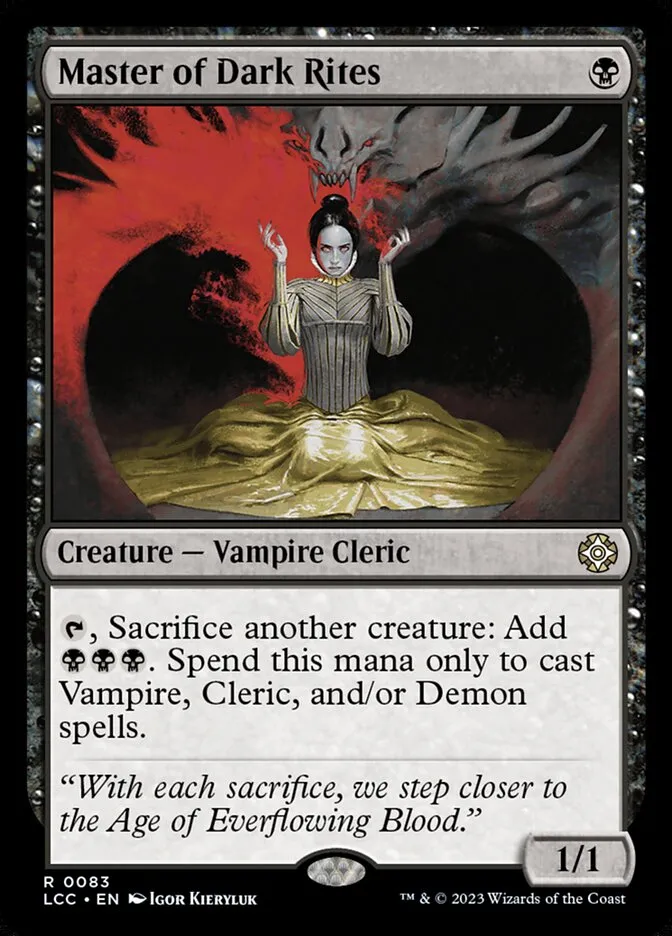 2023 The Lost Caverns of Ixalan Commander Master of Dark Rites rare #83 rare card image