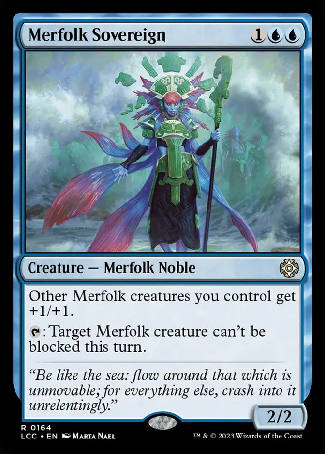 2023 The Lost Caverns of Ixalan Commander Merfolk Sovereign #164 rare card image
