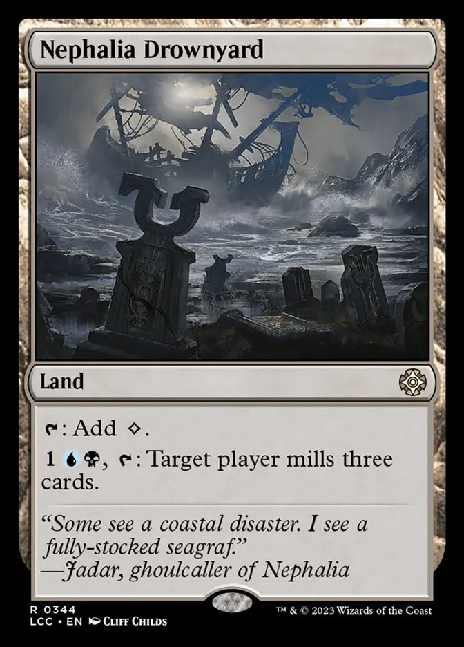 2023 The Lost Caverns of Ixalan Commander Nephalia Drownyard #344 rare card image