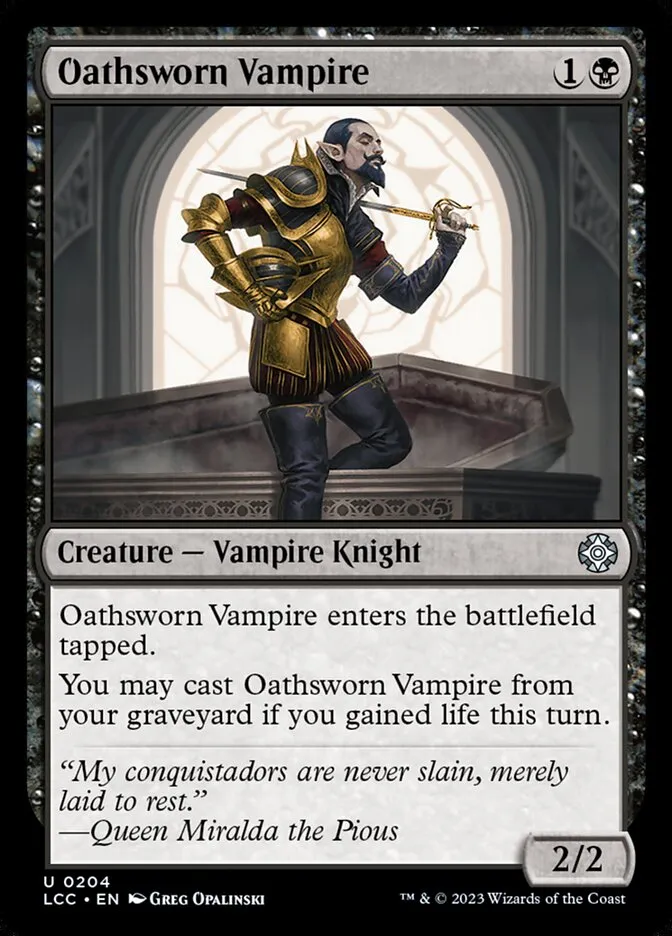 2023 The Lost Caverns of Ixalan Commander Oathsworn Vampire #204 uncommon card image