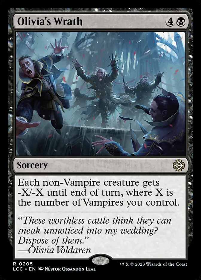 2023 The Lost Caverns of Ixalan Commander Olivia's Wrath #205 rare card image