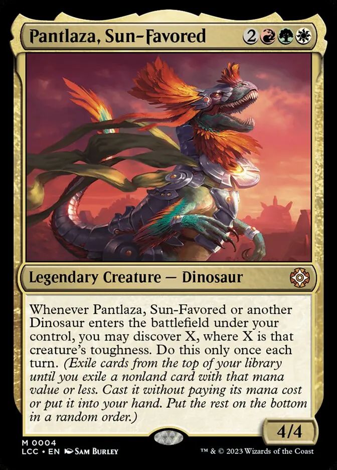 2023 The Lost Caverns of Ixalan Commander Pantlaza, Sun-Favored #4 mythic card image