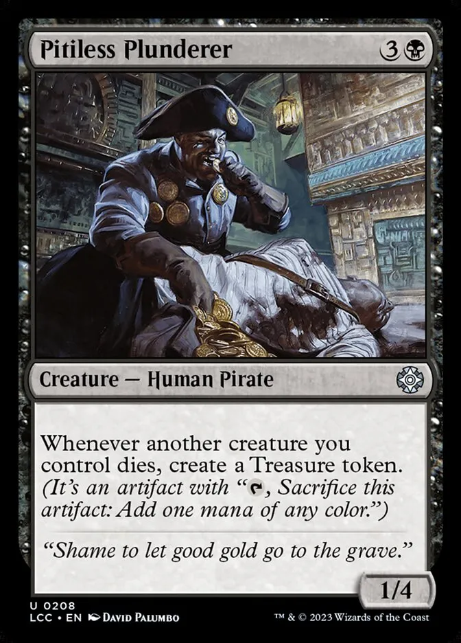 2023 The Lost Caverns of Ixalan Commander Pitiless Plunderer #208 uncommon card image