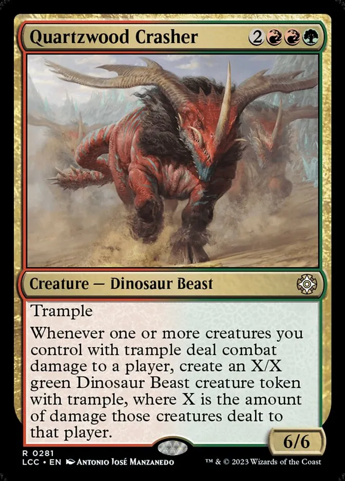 2023 The Lost Caverns of Ixalan Commander Quartzwood Crasher #281 rare card image