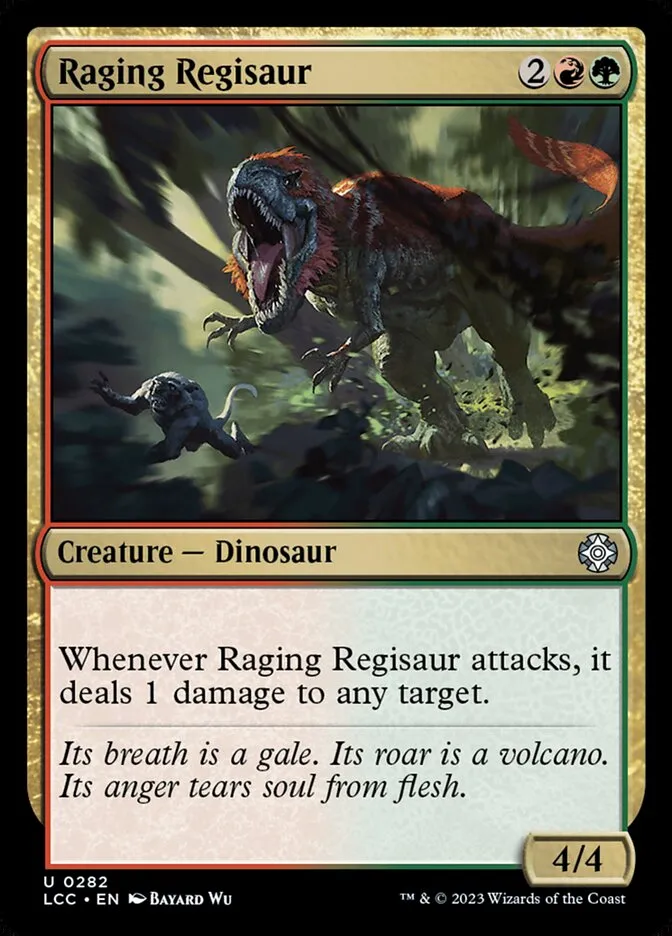 2023 The Lost Caverns of Ixalan Commander Raging Regisaur #282 uncommon card image