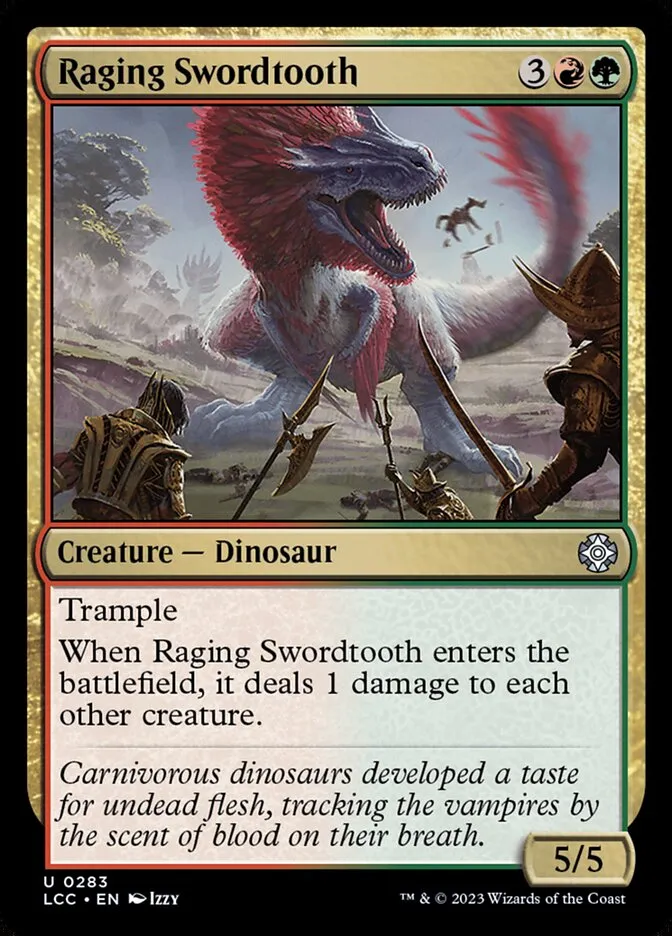 2023 The Lost Caverns of Ixalan Commander Raging Swordtooth #283 uncommon card image