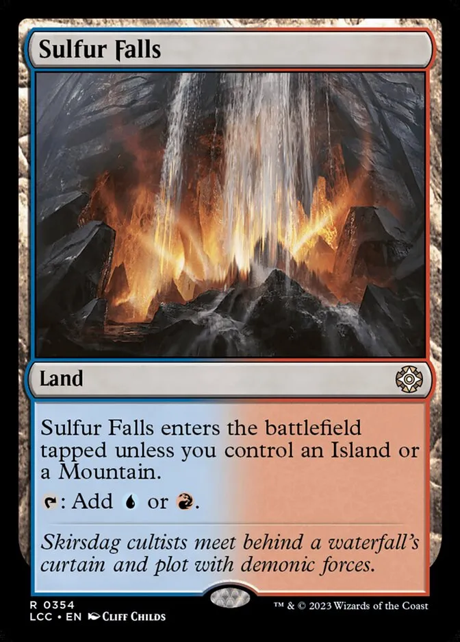 2023 The Lost Caverns of Ixalan Commander Sulfur Falls #354 rare card image