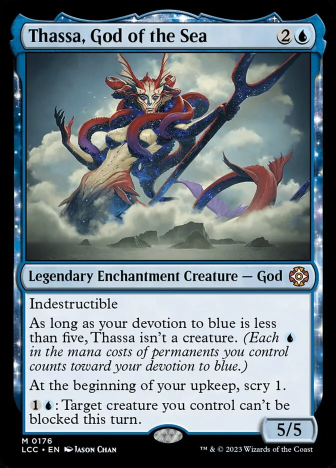 2023 The Lost Caverns of Ixalan Commander Thassa, God of the Sea #176 mythic card image