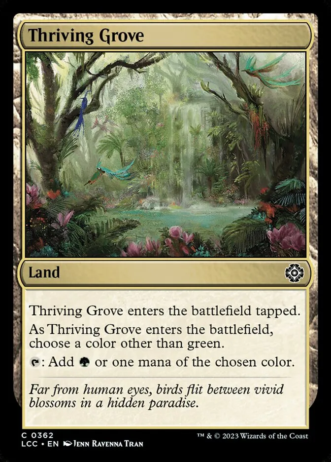 2023 The Lost Caverns of Ixalan Commander Thriving Grove #362 common card image