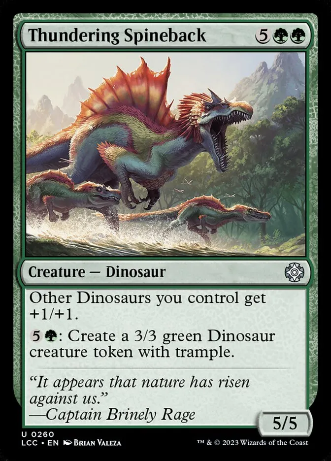 2023 The Lost Caverns of Ixalan Commander Thundering Spineback #260 uncommon card image